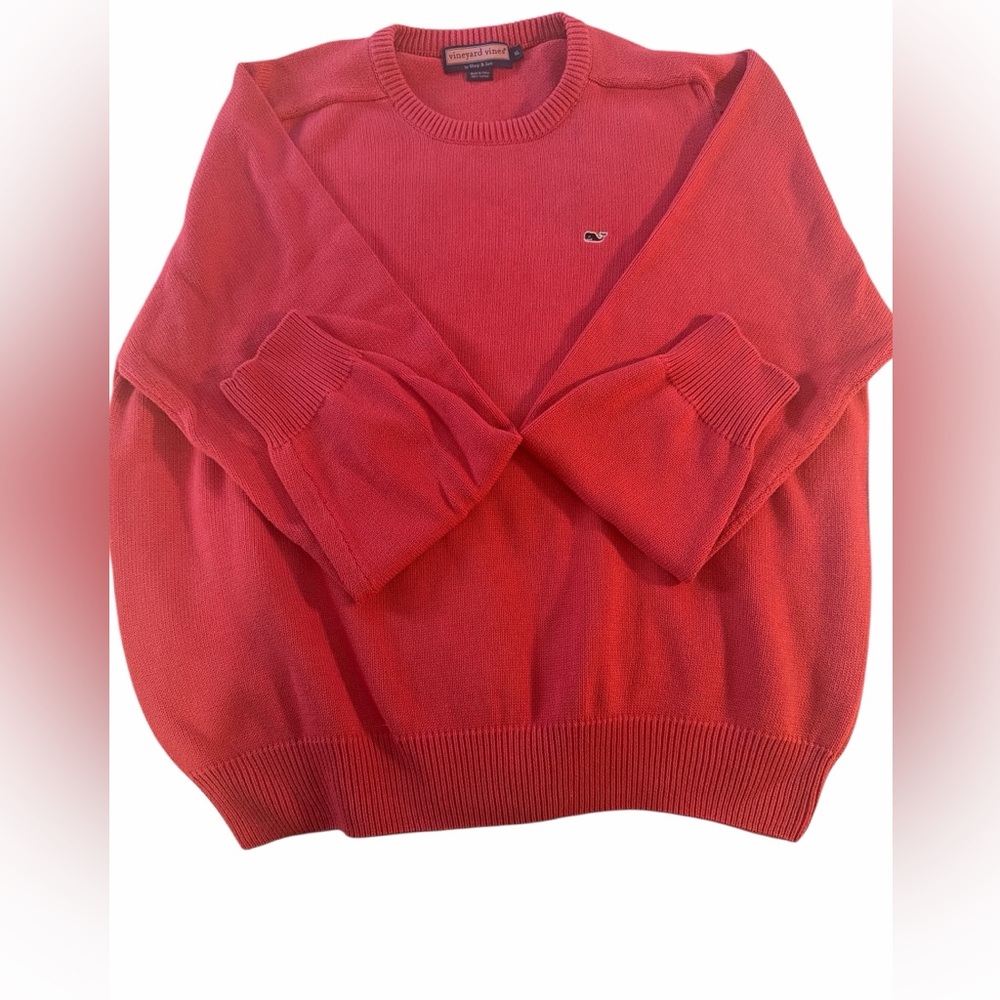 Vineyard Vines Men’s XL Pink Cotton Crewneck Sweater Whale Logo Unisex